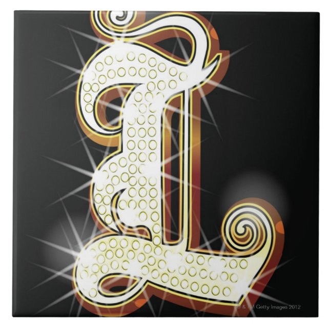 Bling Alphabet L Fliese (Vorderseite)