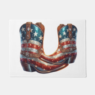 Bling American Flag Cowboy-Stiefel Fußmatte