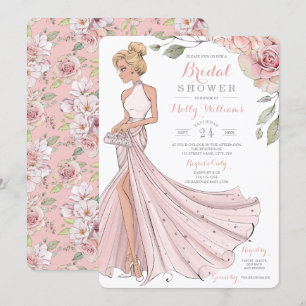 Bling and Glitzer Girl Bride Brautparty Einladung