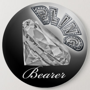 BLING Bearer Wedding Button