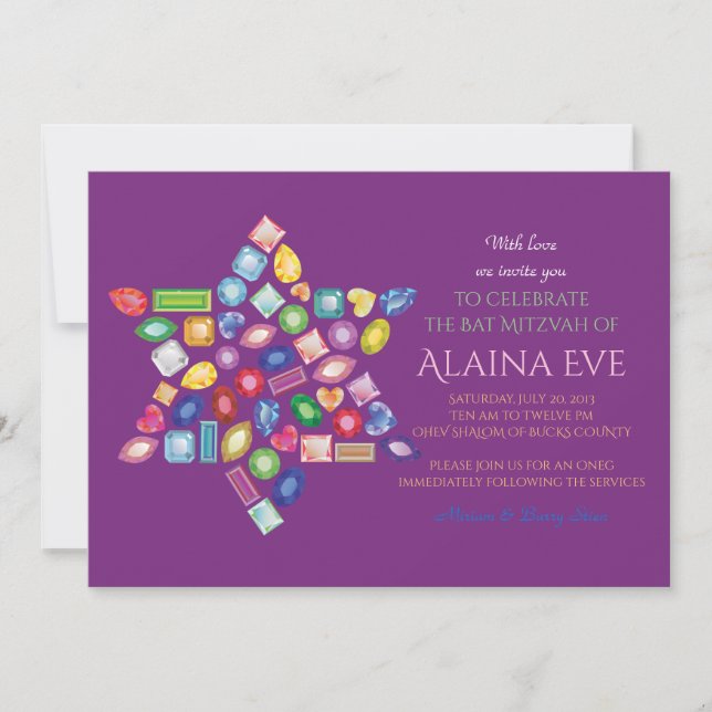 BLING BLING Bat Mitzvah Einladung (Vorderseite)