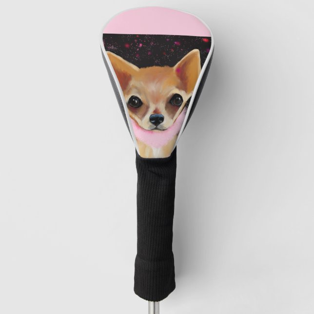 Bling Chihuahua Golf Headcover (Vorderseite)