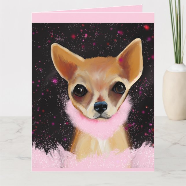 Bling Chihuahua Karte (Vorderseite)