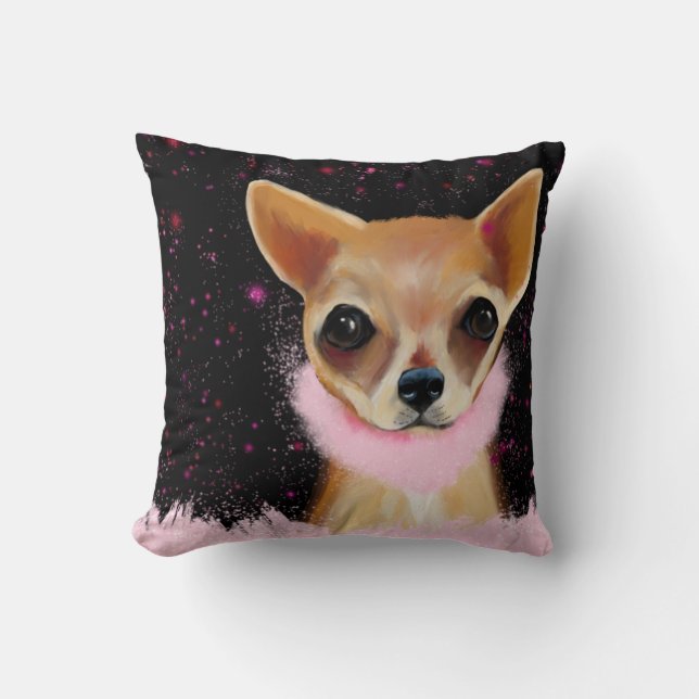 Bling Chihuahua Kissen (Vorderseite)
