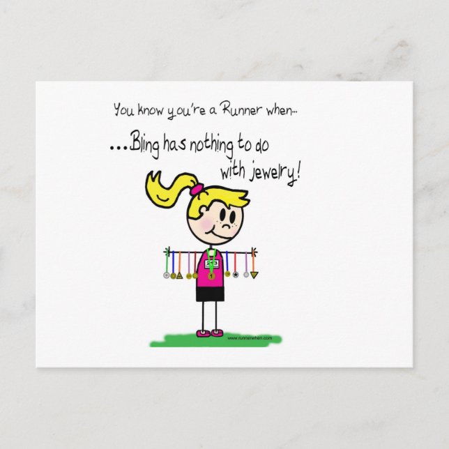 Bling des Runners Postkarte (Vorderseite)