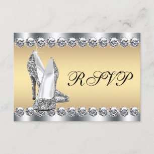 Bling Diamant der Frau silbernes GolduAwg RSVP Karte