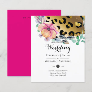 Bling Girly Glam Leopardenprint Rosa Gold Hochzeit
