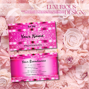 Bling Glam Girly Pink Glitzer Sparkle Sterne Luxus Visitenkarte