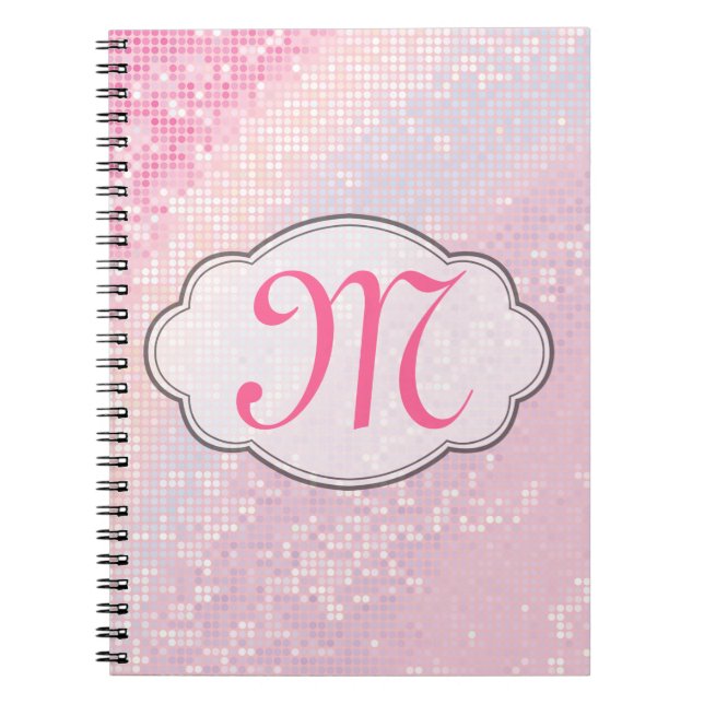 Bling Glitzer Girly Button Monogram, erstes Note B Notizblock (Vorderseite)