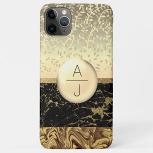 Bling Gold Glitzer und Black Initials Case-Mate iPhone Hülle