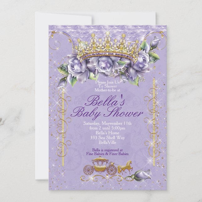 Bling Jewel Floral Baby Shower Einladungen (Vorderseite)