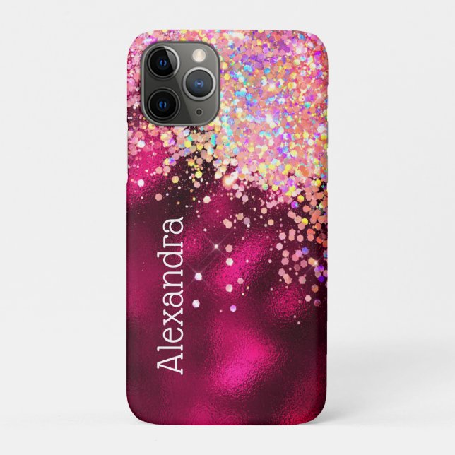 Bling Luxury Sparkle Holographic Glitzer Custom Case-Mate iPhone Hülle (Rückseite)