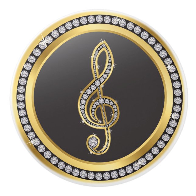 Bling Music Note Boutons d'armoire (Devant)