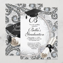 Bling Pearl Graduation Einladungen