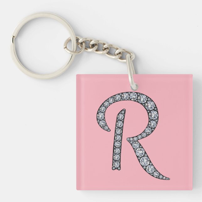 Bling Schlüsselanhänger r-Monogramms (Vorderseite)