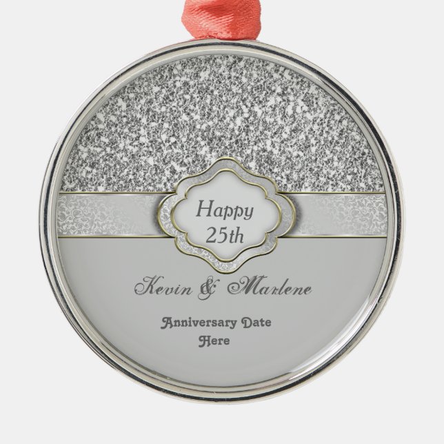 BLING silberne GEWOHNHEITS-25. Silbernes Ornament (Vorne)