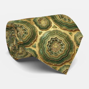 Bling & Sparkle Luxus-Olivgold-Geoden-Halstuch Krawatte