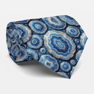 Bling & Sparkle Luxus-Ozeanblauer Geode-Halstuch Krawatte