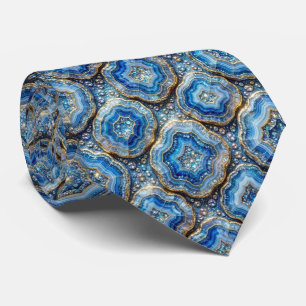 Bling & Sparkle Luxus-Ozeanblauer Geode-Halstuch Krawatte
