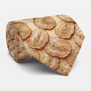 Bling & Sparkle Luxus-Roségold-Geode-Halstuch Krawatte