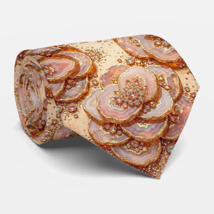 Bling & Sparkle Luxus-Roségold-Geode-Halstuch Krawatte
