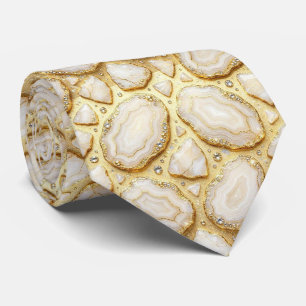 Bling & Sparkle Luxus Weißgold-Geode-Halskrawatt Krawatte