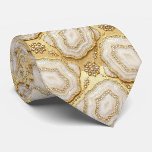 Bling & Sparkle Luxus Weißgold-Geoden-Halsband Krawatte