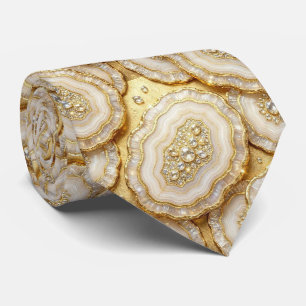 Bling & Sparkle Luxus Weißgold-Geoden-Halsband Krawatte