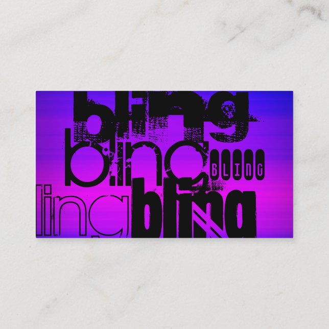 Bling; Vibranly Blue und Magenta Visitenkarte (Rückseite)