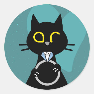 BLING WINK – Autocollant de chat noir drôle de pro