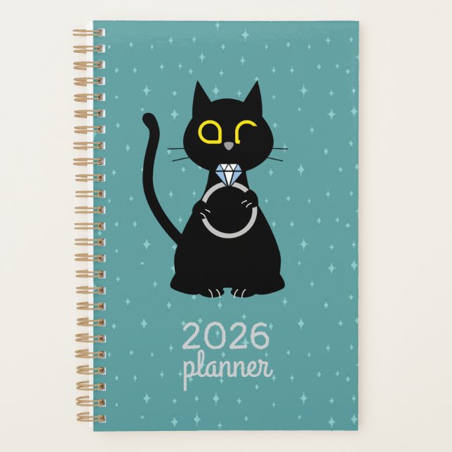 BLING WINK Funny Cat Proposal Planner (Devant)