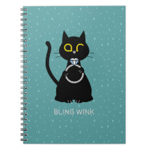 BLING WINK Funny Cat Vorschlag Notebook