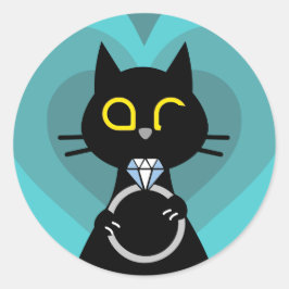 BLING WINK - Vorschlag für eine schwarze Katzenauf Runder Aufkleber