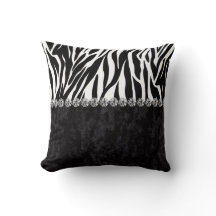 Bling Zebradruckschwarz-Samtdiamant