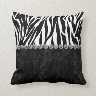 Bling Zebradruckschwarz-Samtdiamant Kissen