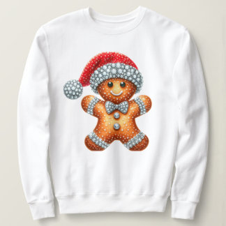 Blinged Imitats Kristall Gingerbread Man Sweatshirt