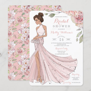 Blingy Brünett Bride Brautparty Einladung