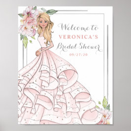 Blingy Glamour Bride Brautparty Begrüßungszeichen Poster