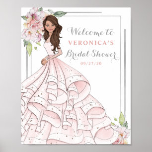 Blingy Glamour Bride Brautparty Begrüßungszeichen Poster