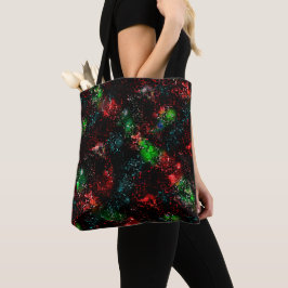 Blinkende Farbflecken unter dunklen und mosaikfarb Tasche