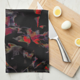 Blinkende rote Flecken auf dunkelgrauem Felsunterg Geschirrtuch