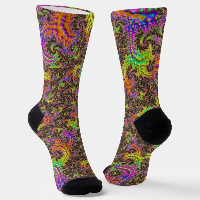 Blinkendes Abstraktes Fraktal Socken (Gewinkelt)