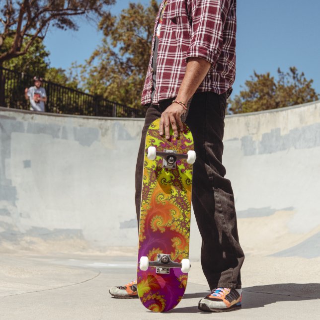 Blinkendes Spiral Fraktal Funky Abstrakt Art Skateboard (Außenbereich 2)