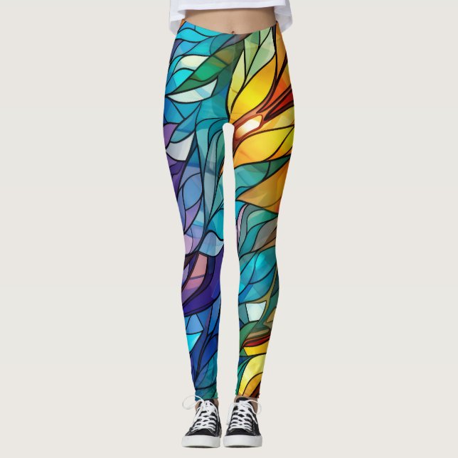 Blinkes festes Glas, lebhafte Farben, farbenfroh Leggings (Vorderseite)
