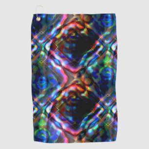 Blinkes, quadratisches Kaleidoskop mit Neontönen Golfhandtuch