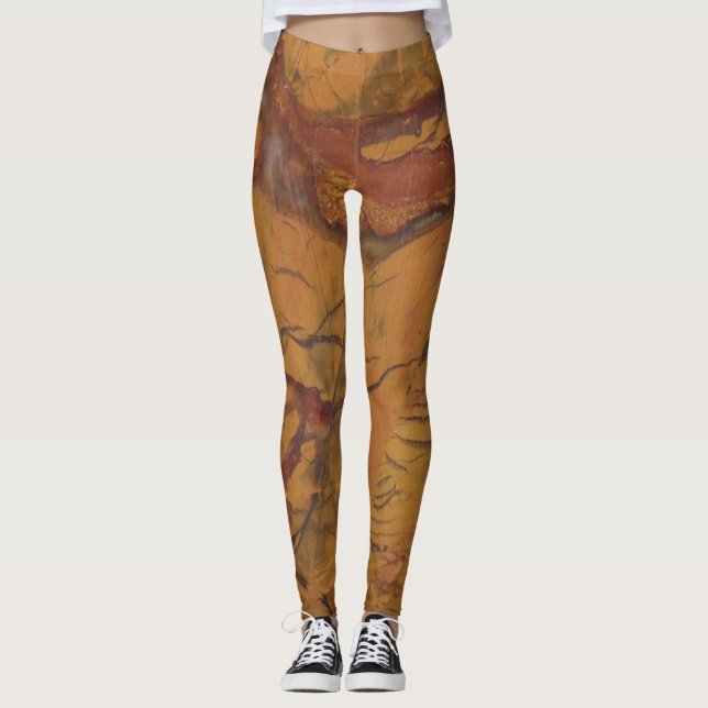 Blinkes Red Jasper Natural Rock Foto entwickelt Leggings (Vorderseite)