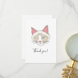 Blinkkatze Dankeskarte