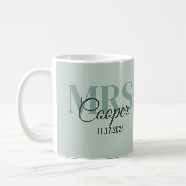 Blinkname mit dem farbigen Text für den Pfefferbla Kaffeetasse (Links)