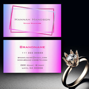 Blinkrosa Lila holografische Design-Trends Visitenkarte