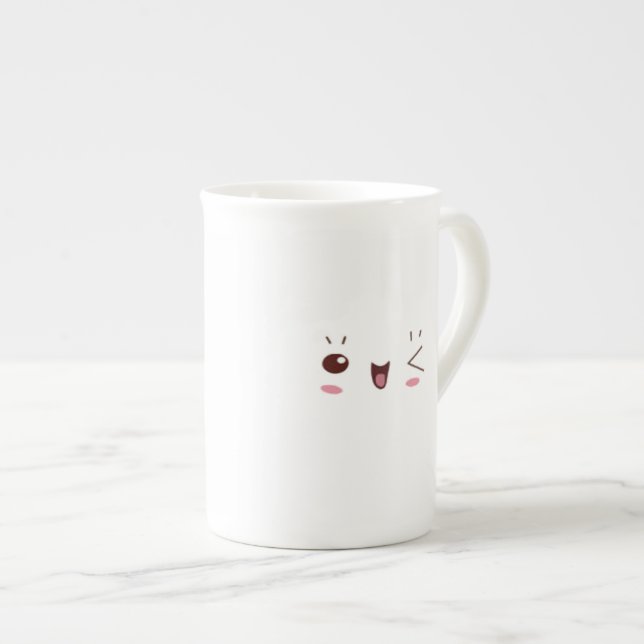 Blinzeln der Kawaii Porzellan-Tasse Prozellantasse (Vorderseite Rechts)